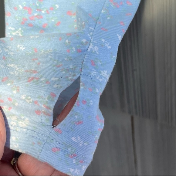 Stitch & Pine Blue Floral Cut Out Long Sleeve Bodysuit Large - Picture 6 of 10